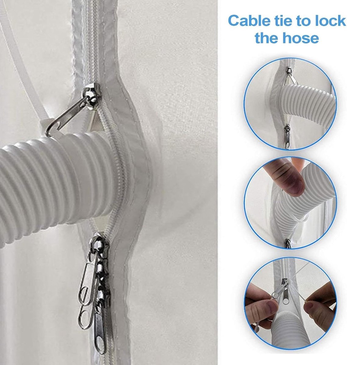 Airco Raamafdichtingskit Voor Schuifdeuren | 210x90cm Verstelbaar Oxford Doek | Luchtdichte Afdichting Zonder Luchtlekkage | Voor Mobiele Airco Droger Slaapkamer Keuken Camper | Eenvoudig Te Monteren | Voor De Meeste Mobiele Airco's| Cyslmuk® thumbnail 7