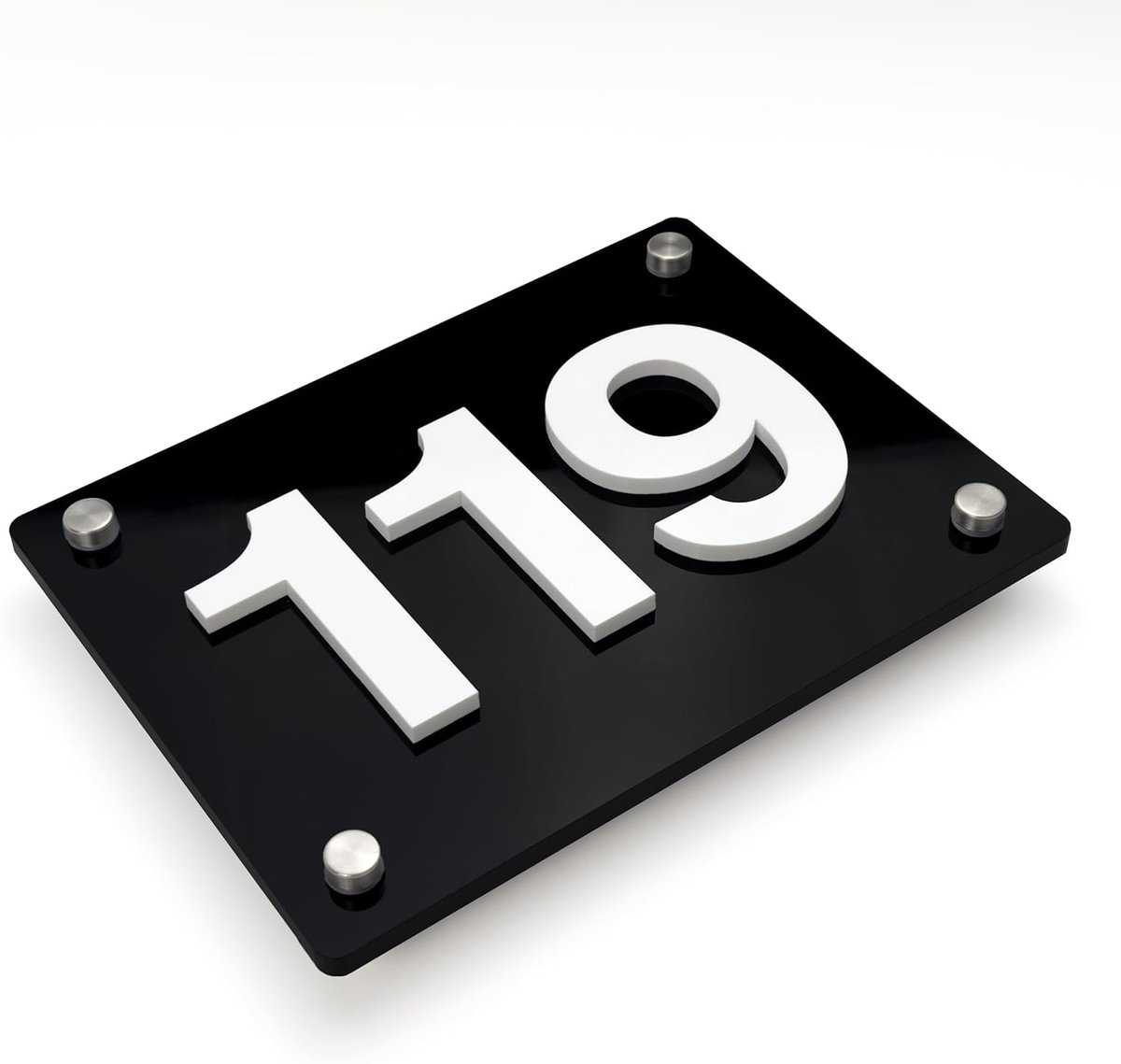 Huisnummer Acryl - Nummerbord Diepte - Huis Markeren - 3D Diepte Effect - 30 x 45 cm - Zwart