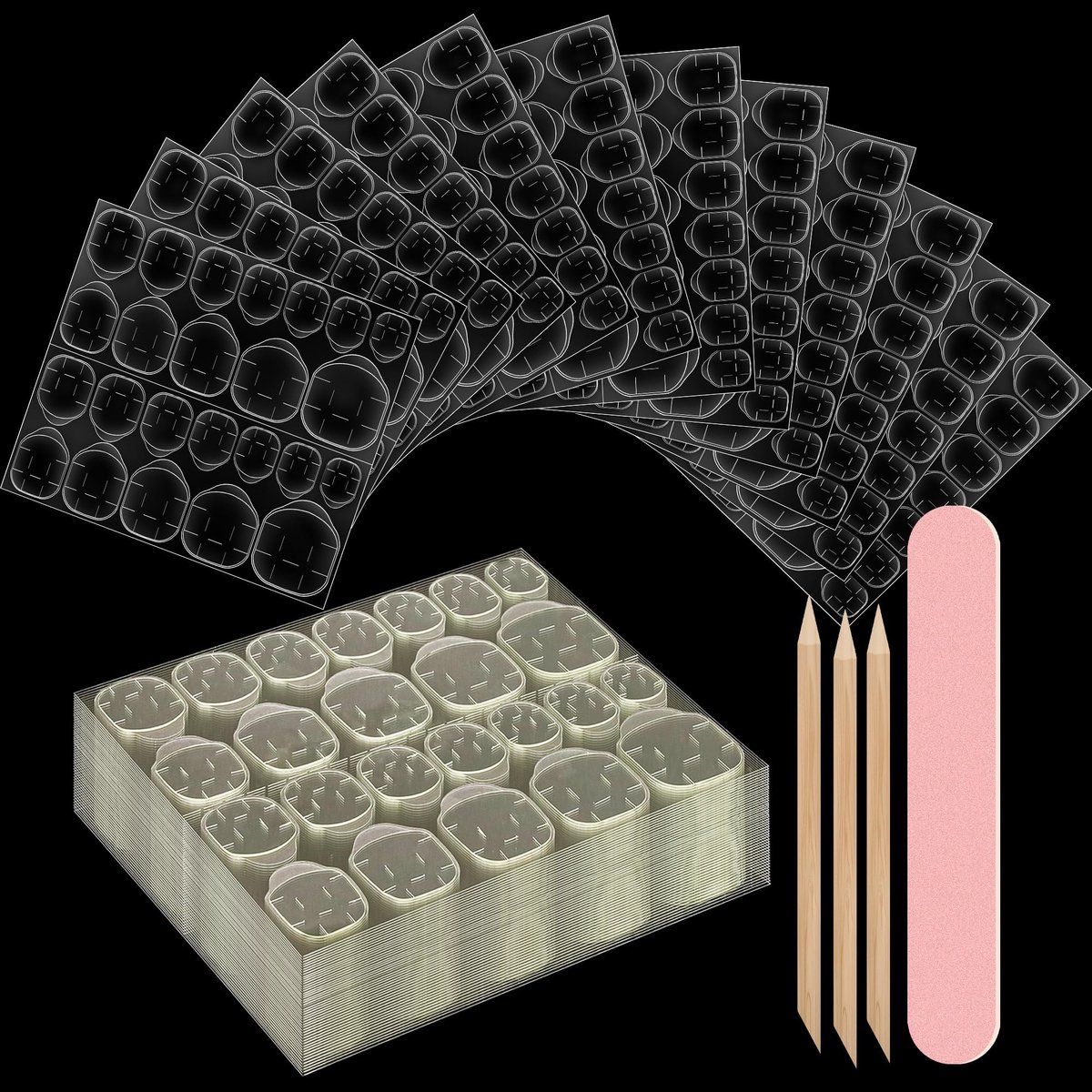 Dailygoods- Nagellijm 720 Stuks - Dubbelzijdige Plakstrips - Transparante Stickers - Kunstnagels - Press-on Nagels - Waterdicht - Nagelstickers