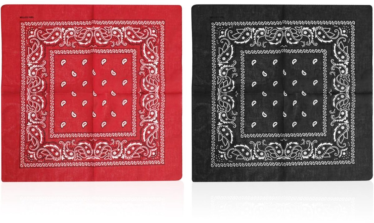 Dailygoods- Hijab 2 Stuks - Polyester Sjaal - Rood/Zwart - 55 x 55 cm - Huidvriendelijk Materiaal - Uniek Ontwerp