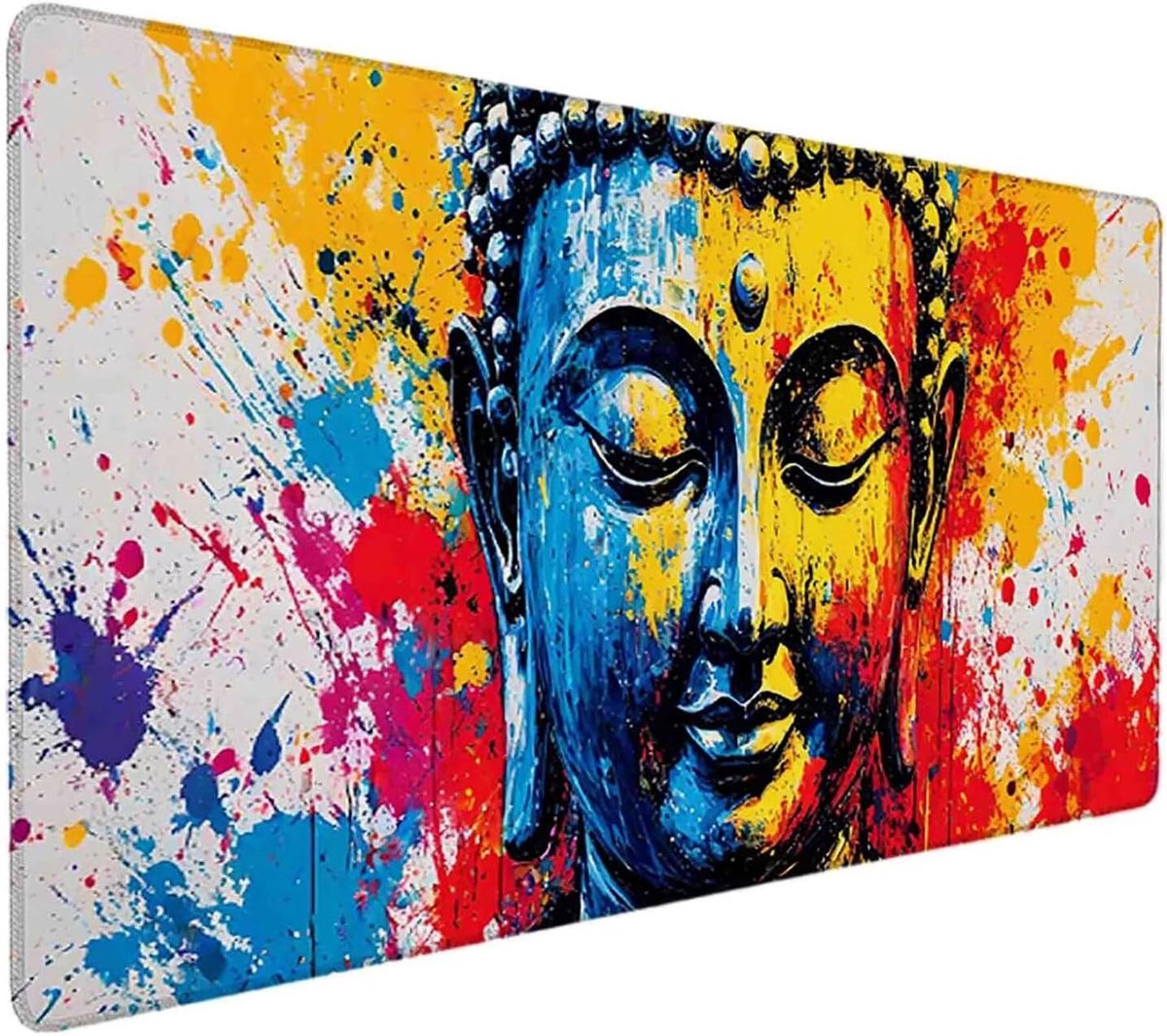 Grote muismat - Bureaumat antislip - Bureau organiseren - Waterdicht en wasbaar - 90 x 40 cm - Zen patroon