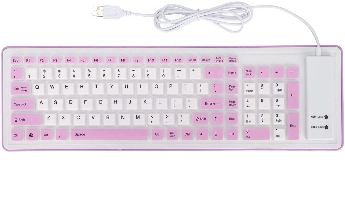Dailygoods - Opvouwbaar Siliconen Toetsenbord - Draagbaar en Lichtgewicht - Waterdicht en USB Oprolbaar - Ideaal voor Reizen en Kantoor - Geschikt voo...