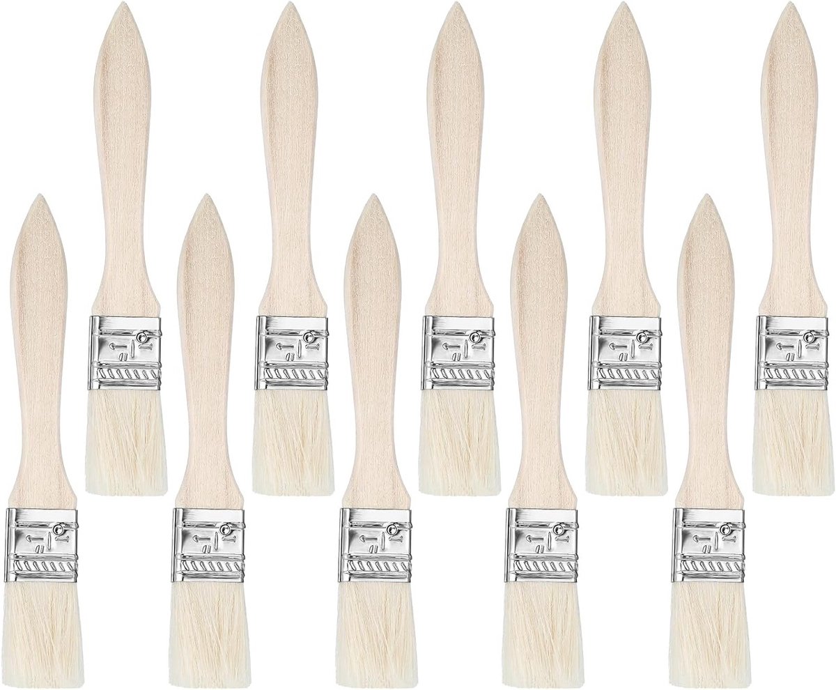 Set van 10 Schilderkwasten met Brede 25mm Kop voor Acrylverf, Glazuur en Vernis - Ideaal voor DIY Schilderprojecten en Kleuren