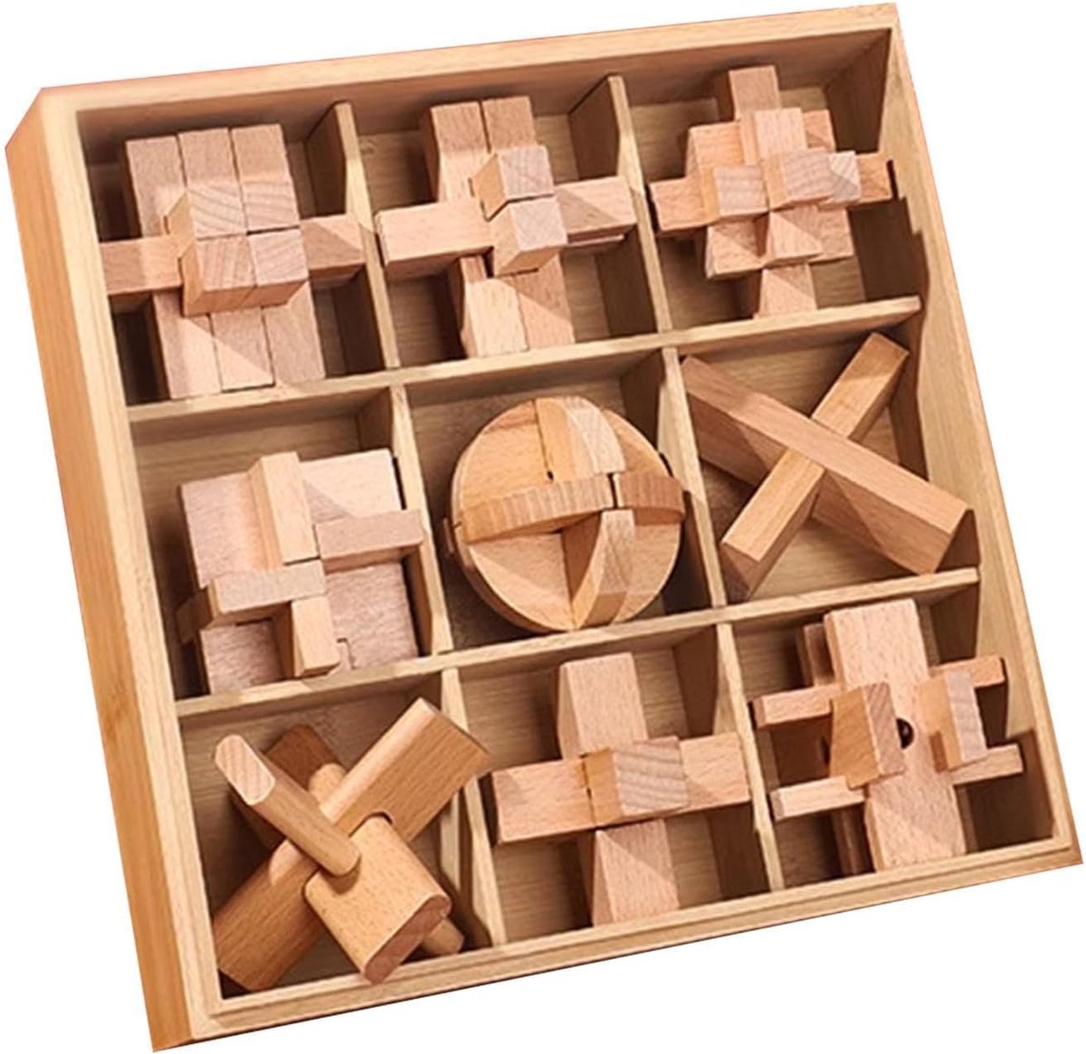 Houten Puzzels - Educatief Speelgoed - Cognitieve Training - Uitdagend Vergrendelingsontwerp - 26 x 18 cm - Niet gespecificeerd