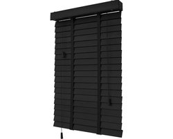 Houten Jaloezieën - Venetiaanse Blinds - Privacy en Zonwering - 50mm Lamellen - 95x210 cm - Zwart