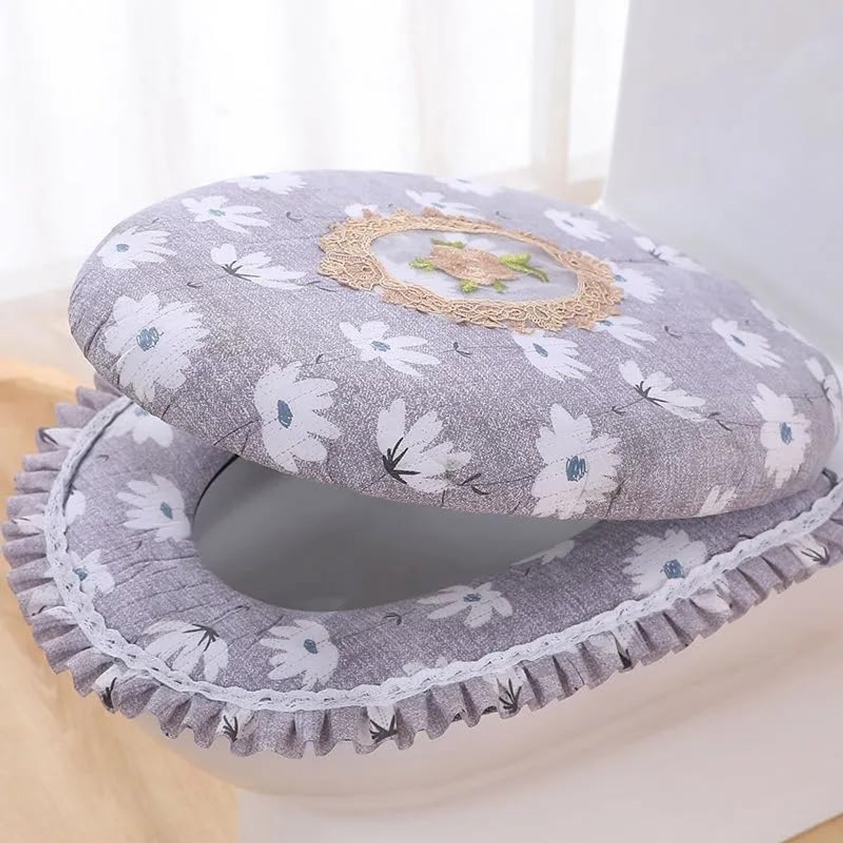 Toilet Zitting Covers - Toilet Ring - Hygiënisch Werken - Zacht Pluche Materiaal - 43 x 37 cm - Kleur 3