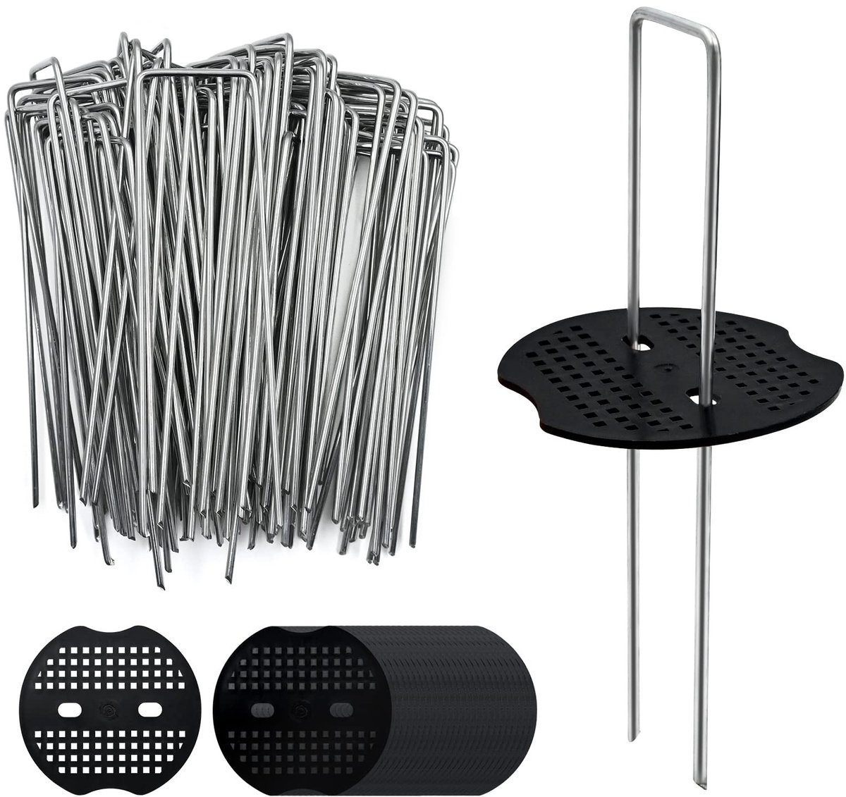 Dailygoods- Tuinpegs 80 Stuks - U-vormige Haringen - Heavy Duty - Gegalvaniseerd - Bevestigingsringen - Duurzaam Materiaal - Tuinpinnen