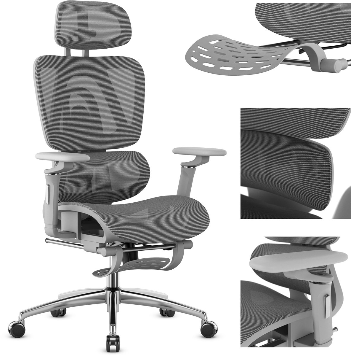 Mark Adler Expert 7.9 Ergonomische Bureaustoel - Netstof Mesh - Grijs