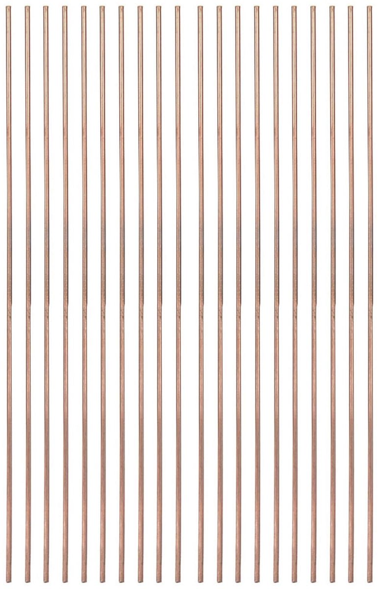Dailygoods- Lasstaaf 20 Stuks - Fosfor Koper - 2,5 mm Diameter - 25 cm Lengte - Geschikt voor Airconditioning/Koelkasten - Duurzaam Materiaal - Lasdraad