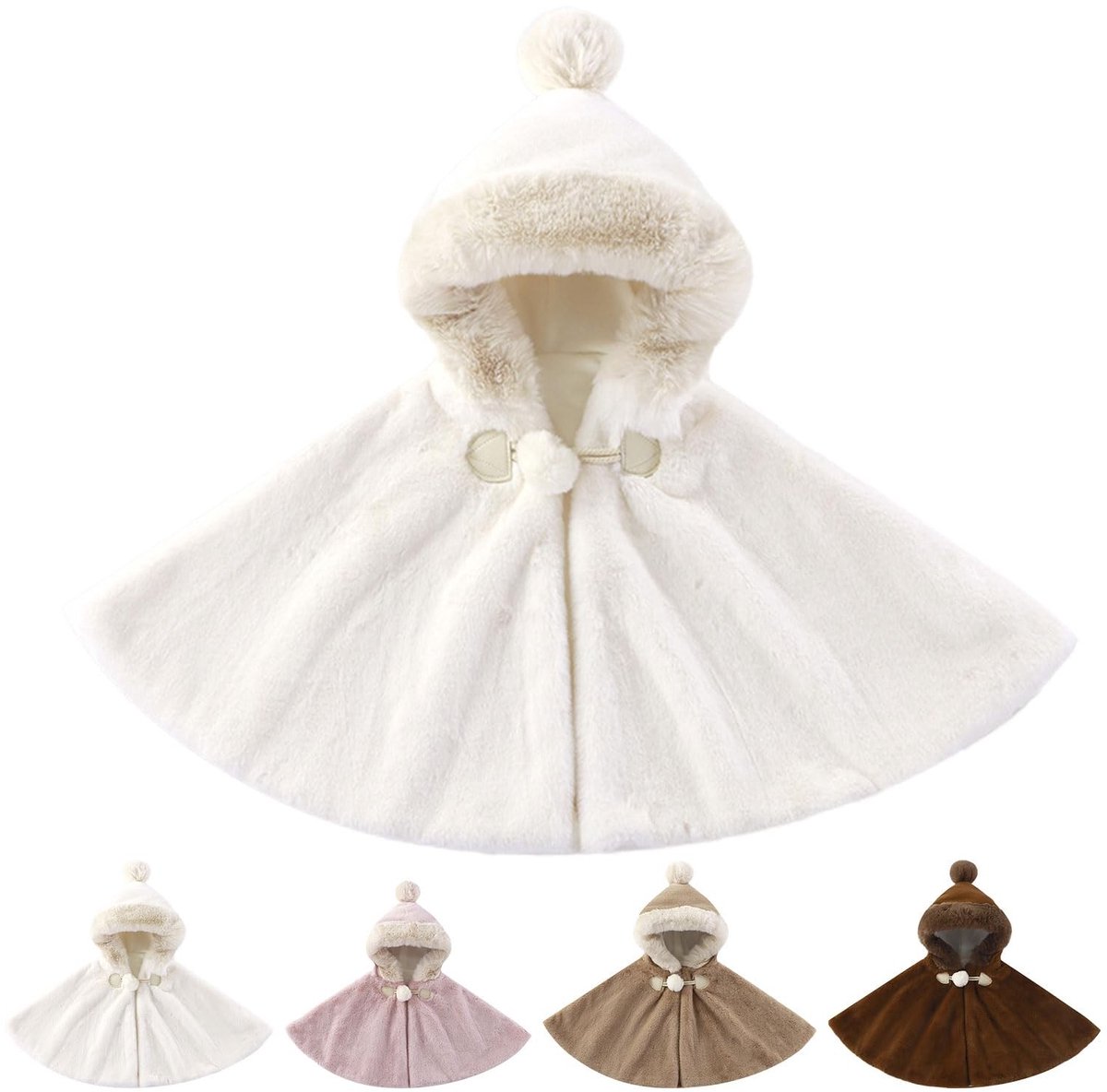 Dailygoods- Babyponcho van Imitatiebont - Warmte voor Auto - Luxe Cape - Zacht en Ademend - Geschikt voor Baby's 0-3 Jaar - Comfortabel Ontwerp - Babydeken