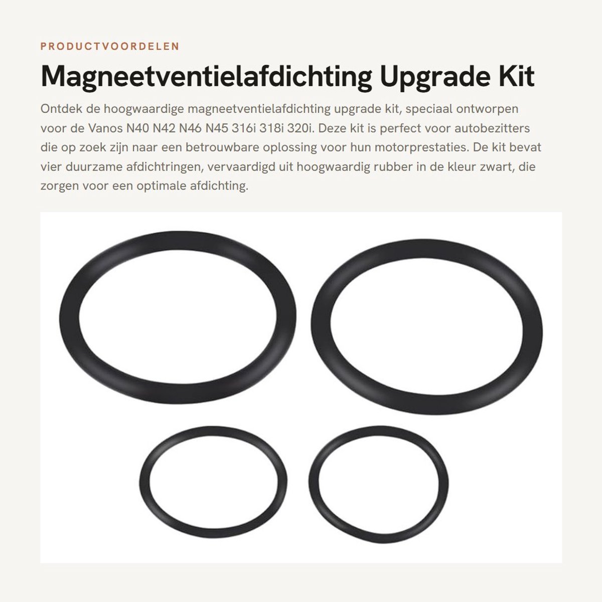 Dailygoods- Magneetventielafdichting upgrade kit - Afdichtringen - Rubber - Waterdicht - Voor Vanos N40/N42/N46/N45 - 4 stuks - Afdichtring