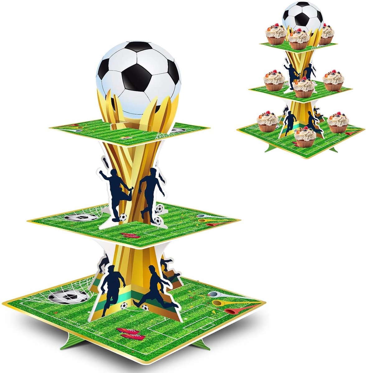 Dailygoods - Voetbal Deko Verjaardag Taartversiering Wereldkampioenschap Deko Voetbal Tafeldecor Feestservies