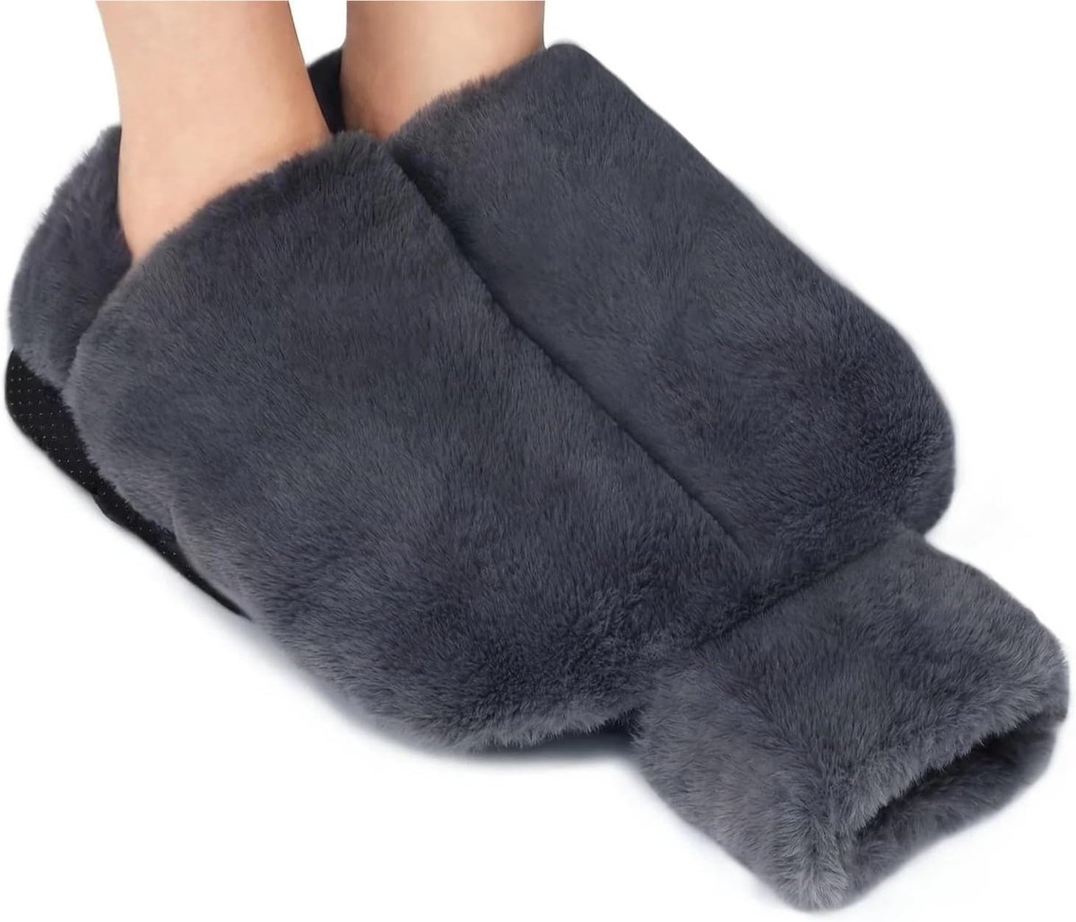 Warmwaterkruik - Kruik met hoes - Warmte en comfort - Zachte pluche hoes - 2 liter - Grijs