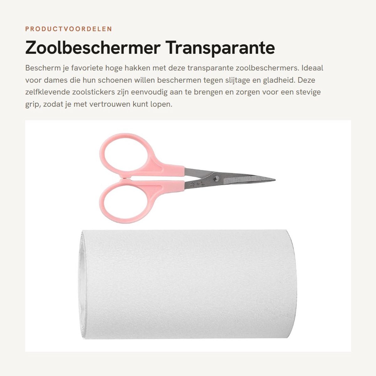 Dailygoods- Zoolbeschermer Transparant - Zelfklevende Zoolstickers - Slipweerstand - Beschermzolen - Hoge Hakken - 10 x 100 cm - Schoenzoolbeschermers
