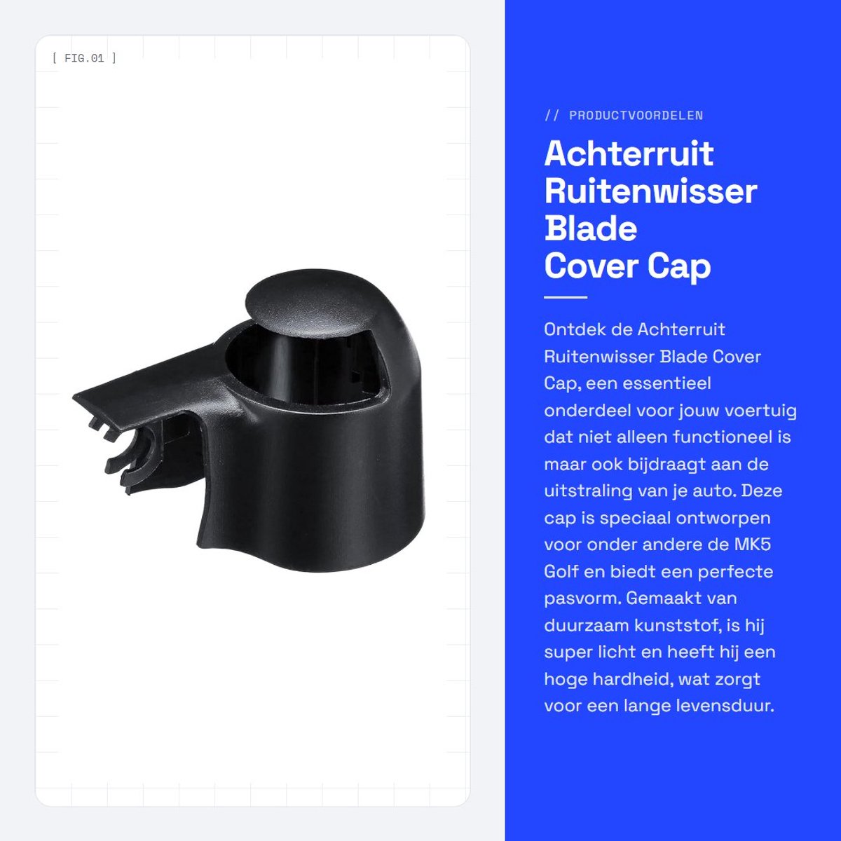 Dailygoods- Ruitenwisser Armkap - Achterruit Wisser - Kunststof