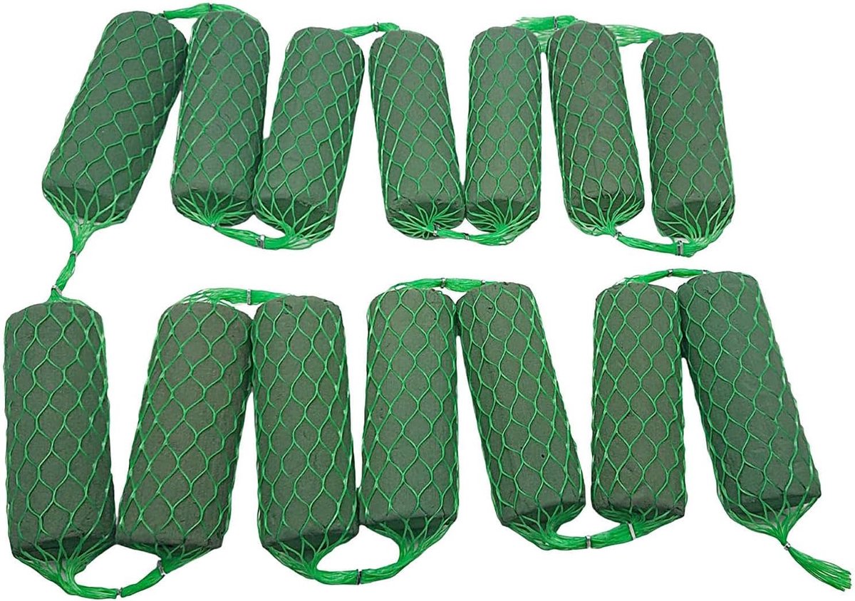 Bloemenspons Schuim - Bloemschik Spons - Bloemen Schikken - Sterke Grip Bloemstelen - 14 Stuks - Groen