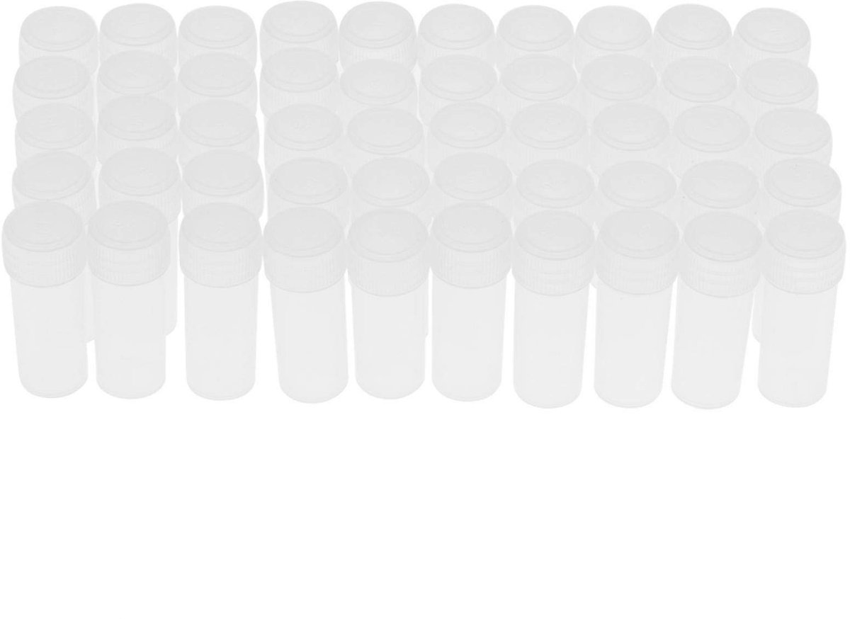 Dailygoods- Flessen 5 ml - Reageerbuizen met Deksels - Plastic Monsterflessen - Vloeistofmonsterflessen - Hygiënisch - Geschikt voor Voedsel en Chemie - Monsterfles