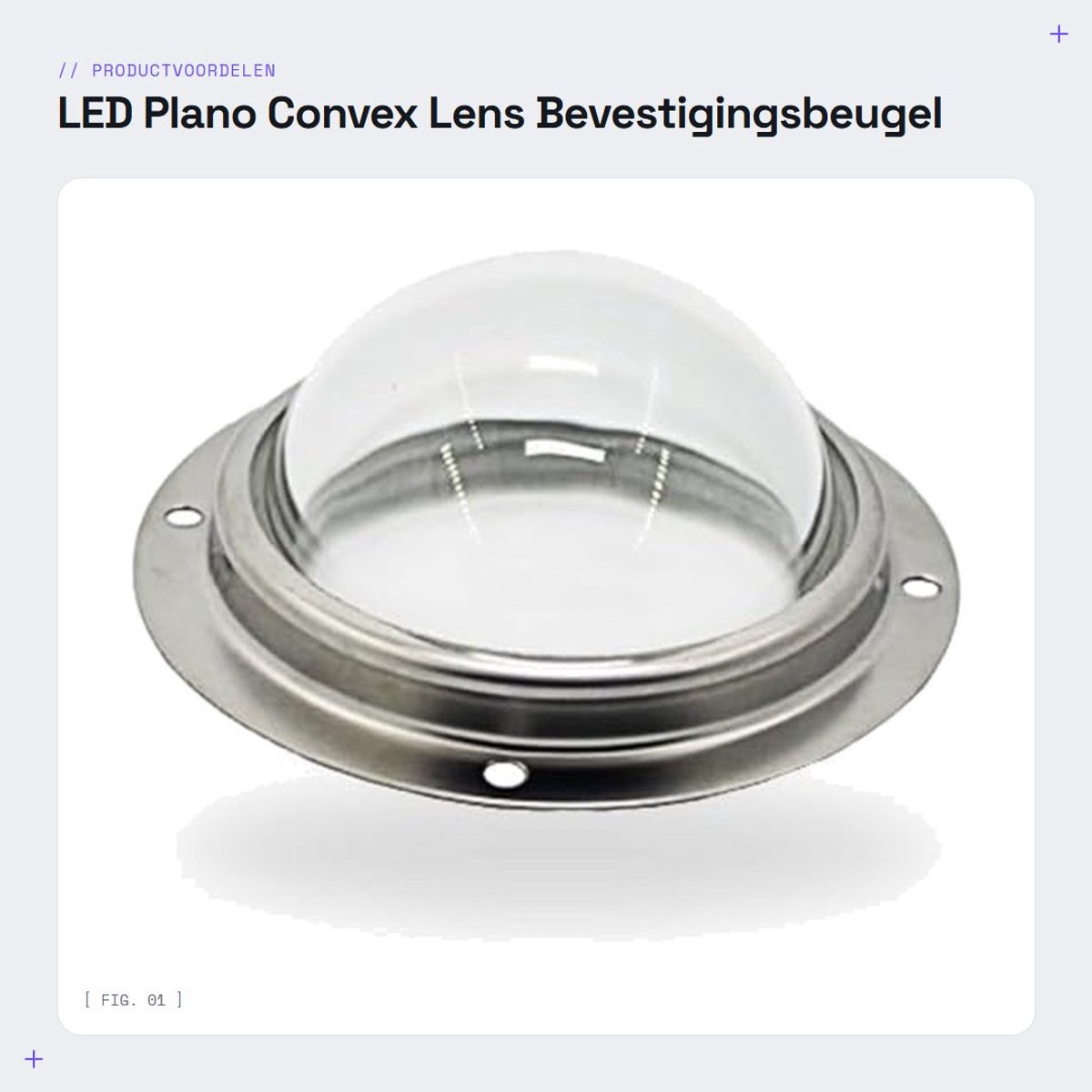 Dailygoods - LED Plano Convex Lens - Bevestigingsbeugel inbegrepen - Geschikt voor 20-200W LED - 100mm - Verlichting - Optische lenzen - Geschikt voor...