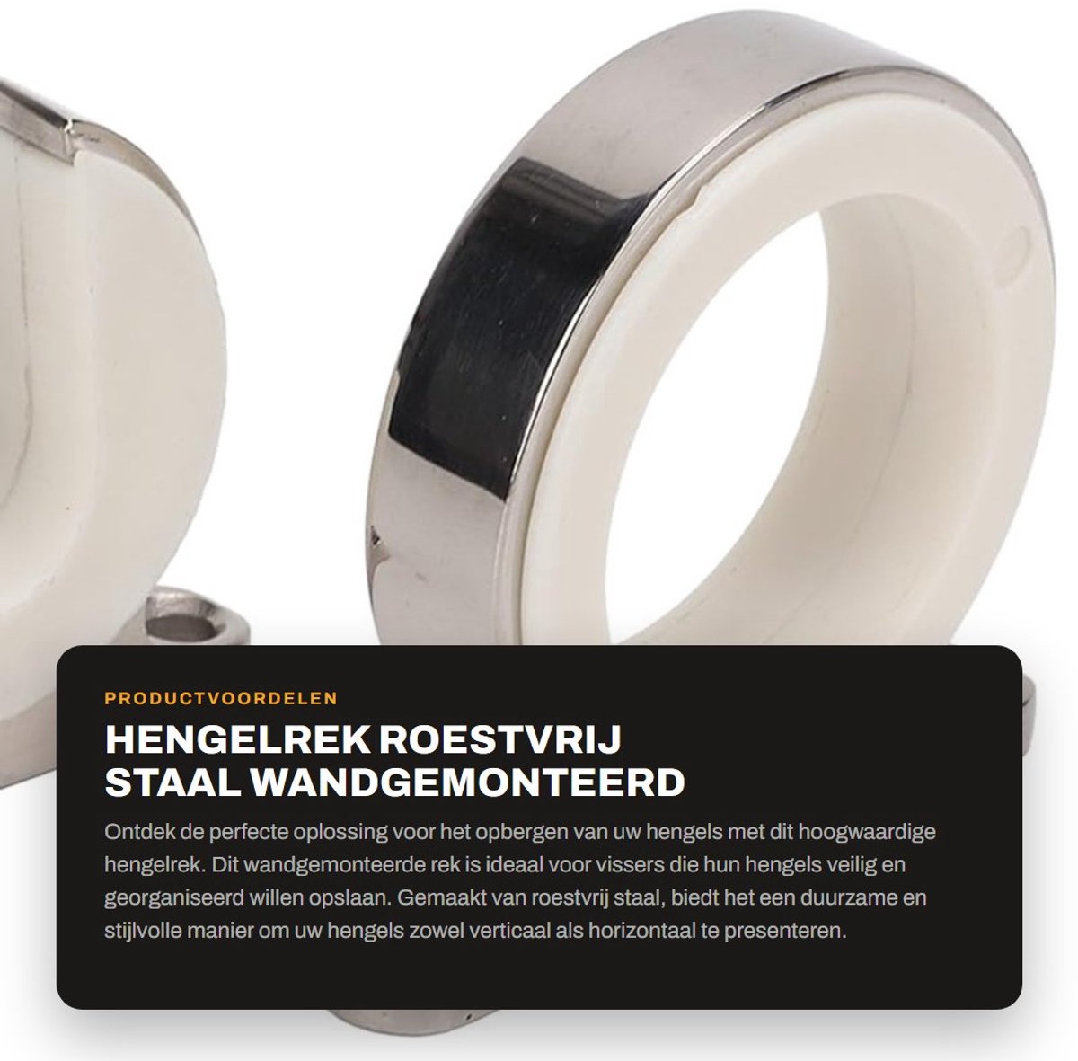 Dailygoods- Hengelrek Roestvrij Staal - Wandgemonteerde Hengelhouder - Verticaal/Horizontaal - Duurzaam - Auto/Motoraccessoire - Kwalitatieve Prestaties