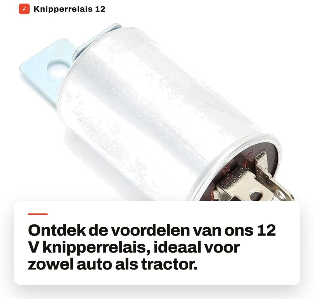 Dailygoods- Knipperrelais 12 V - 3-polig - Aluminiumlegering - Plug and Play - Geschikt voor auto/tractor - Hoge betrouwbaarheid - Relaiseenheid