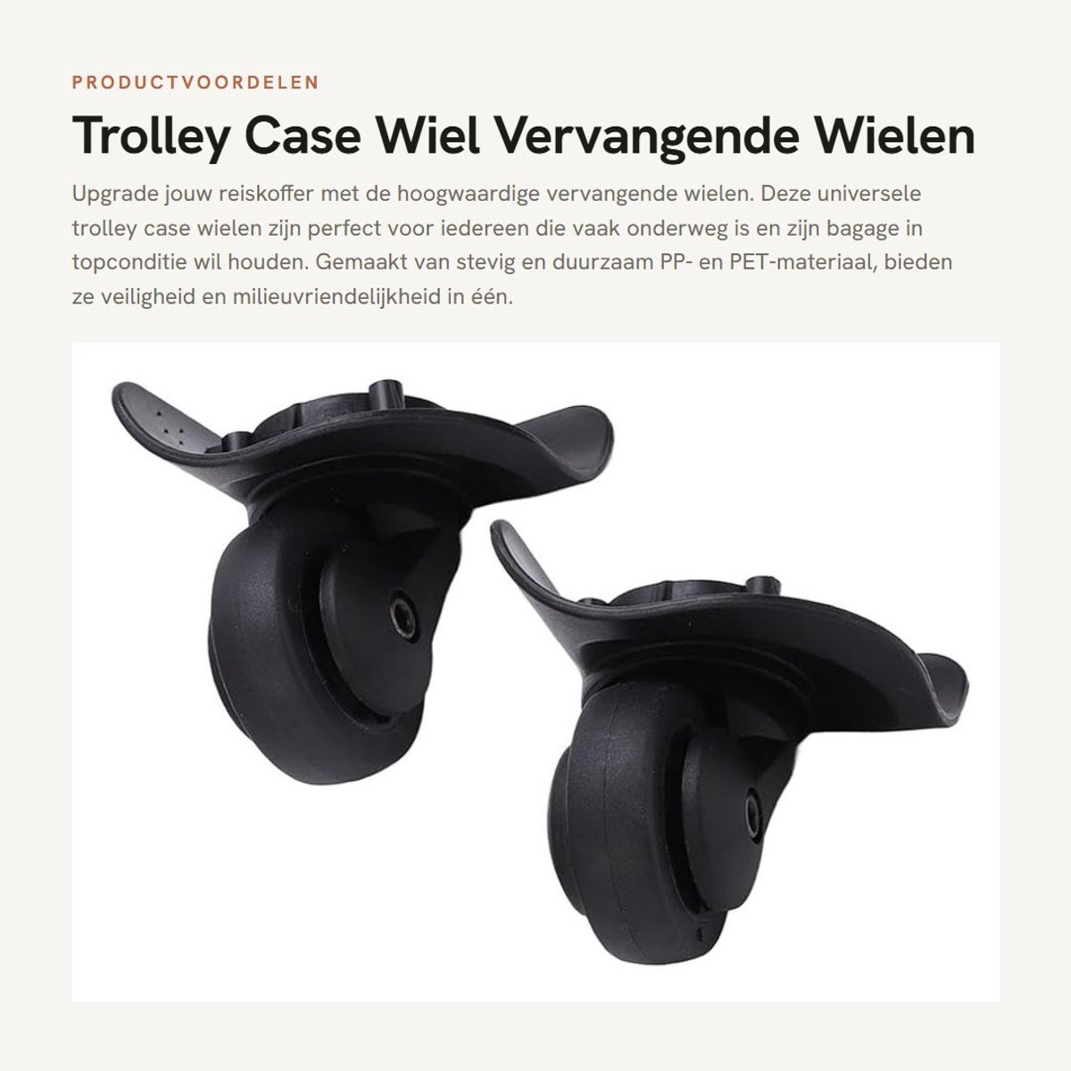 Dailygoods- Reiskoffer Wiel Vervangend - Universele Trolley Wielen - Geluiddempend - Slijtvast - Stevig en Duurzaam - Eenvoudig te Installeren - Bagagewielen