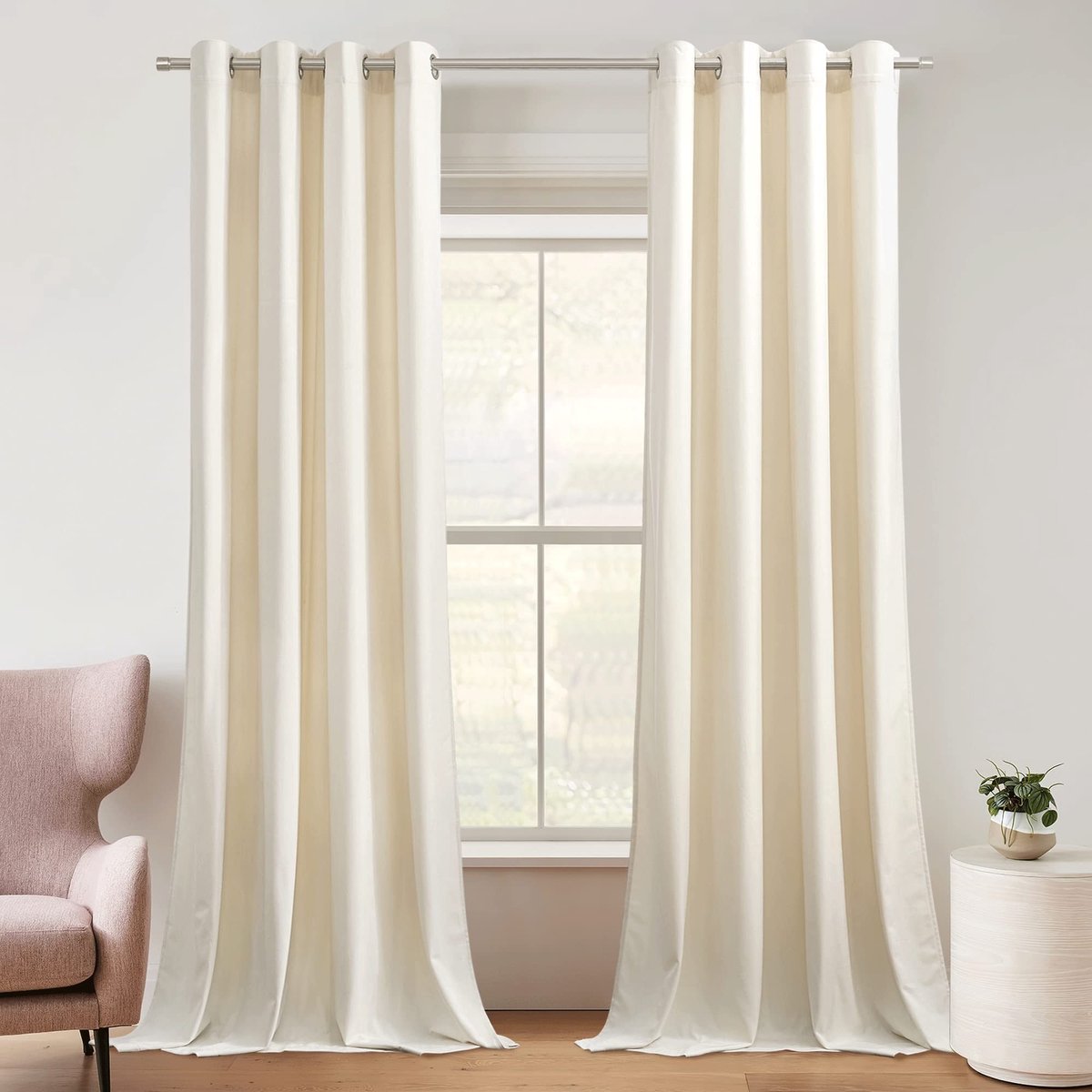 Dailygoods- Gordijnen Zware Fluwelen Gordijnen - Gordijnen met Ringen - Set van 2 - H 260 x B 132 cm - Ondoorzichtige Gordijnen - Verduisterend Fluweel - Raamdecoratie