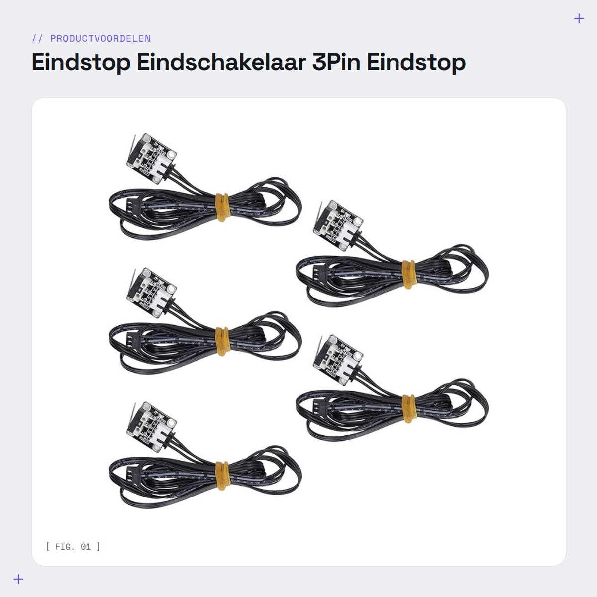 Dailygoods- Eindstop Vervangend Onderdeel - Eindschakelaar 3-Pins - Hoge Betrouwbaarheid - Vlamvertragend Materiaal - Geschikt voor Ender 3 - 3D Printer Accessoire - Schakelaar