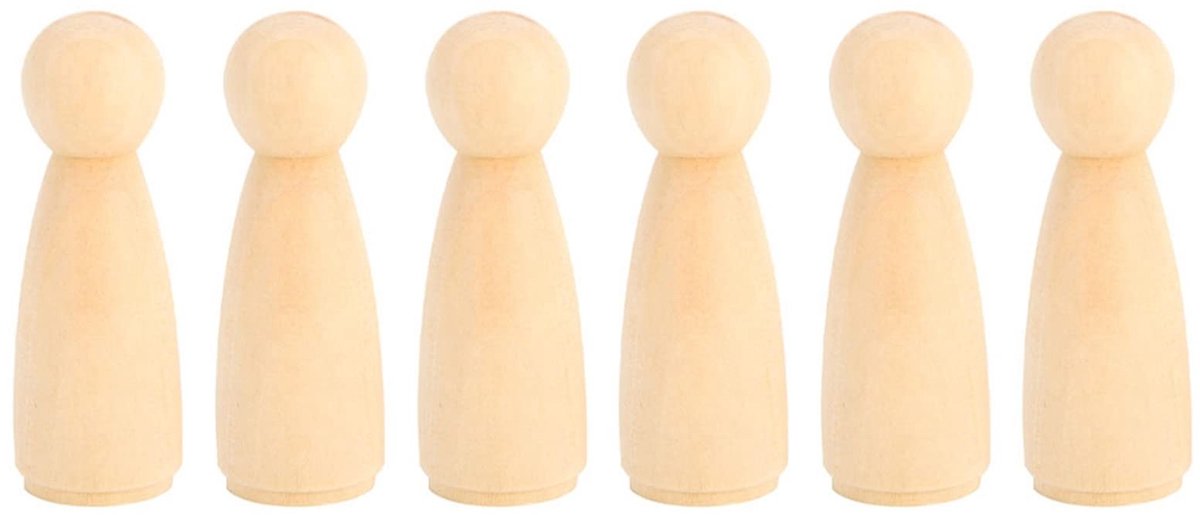 Dailygoods- Houten Poppen Set - 10 Stuks - Multifunctioneel - Veilig voor Kinderen - DIY Schilderen - Hoogwaardig Hout - Fijn Gepolijst Oppervlak - Schilderpoppen
