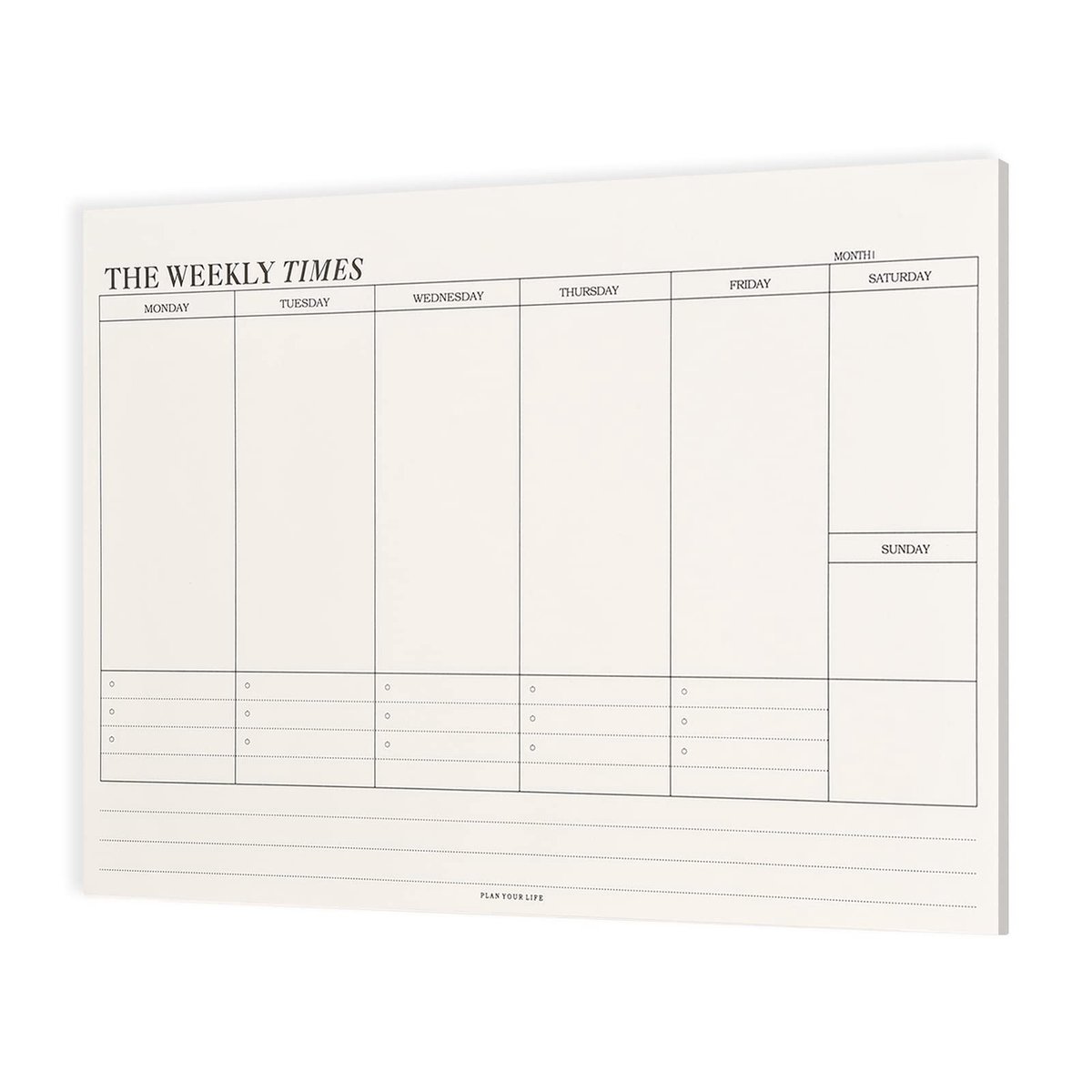 Dailygoods - Habit Weekplanner, 60 vellen, 24,5 x 17,5 cm, afsprakenplanner met to-do-lijst zonder datum, weekplanner, weekoverzicht, boodschappenlijstje, dagplanner voor school, kantoor, huishouden (A)