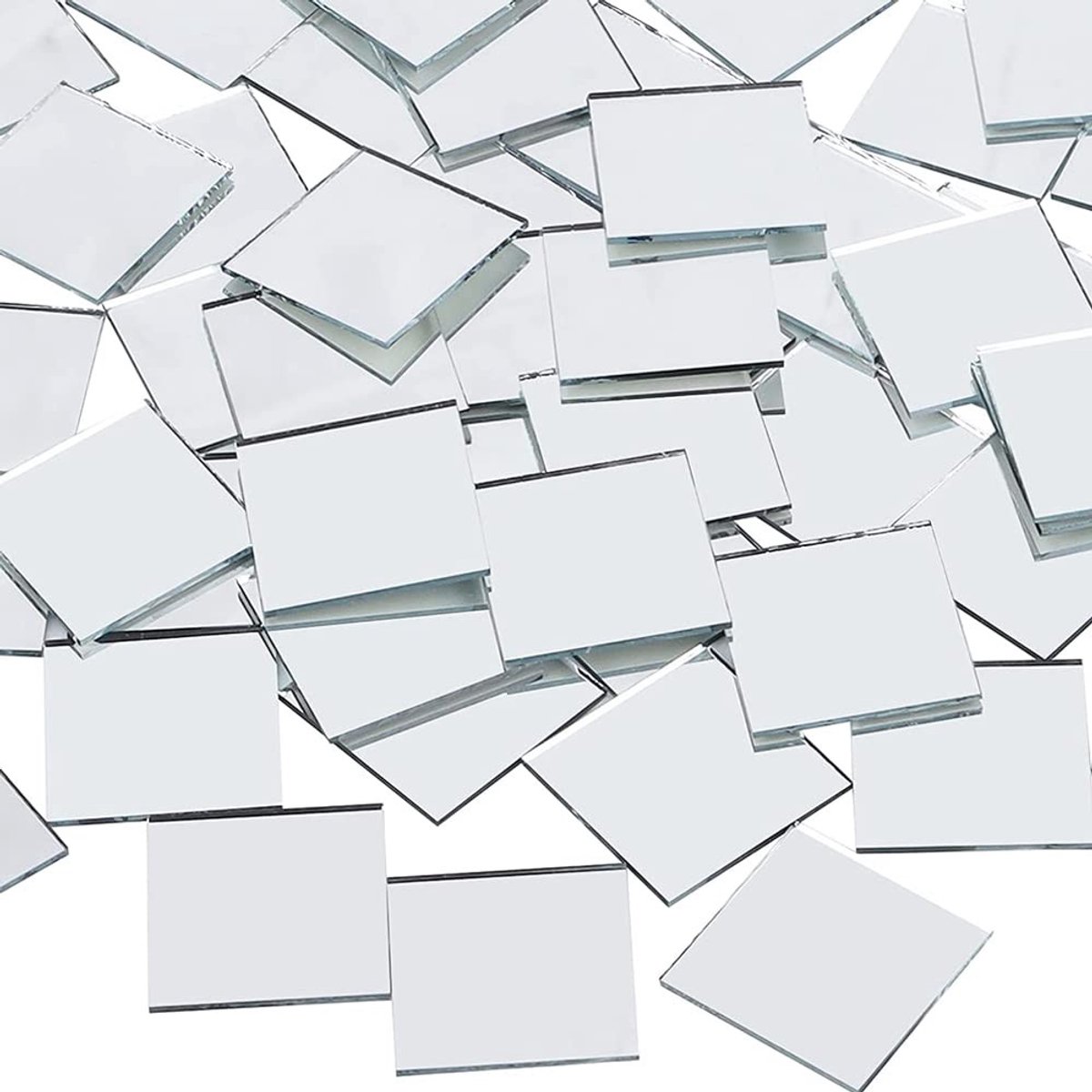 Dailygoods- Spiegeltegels Zelfklevend - 10x10mm - 200 Stuks - DIY Projecten - Mozaïek Decor - Voor Woon/Slaapkamer - Hoogwaardig Materiaal - Mozaïekspiegels