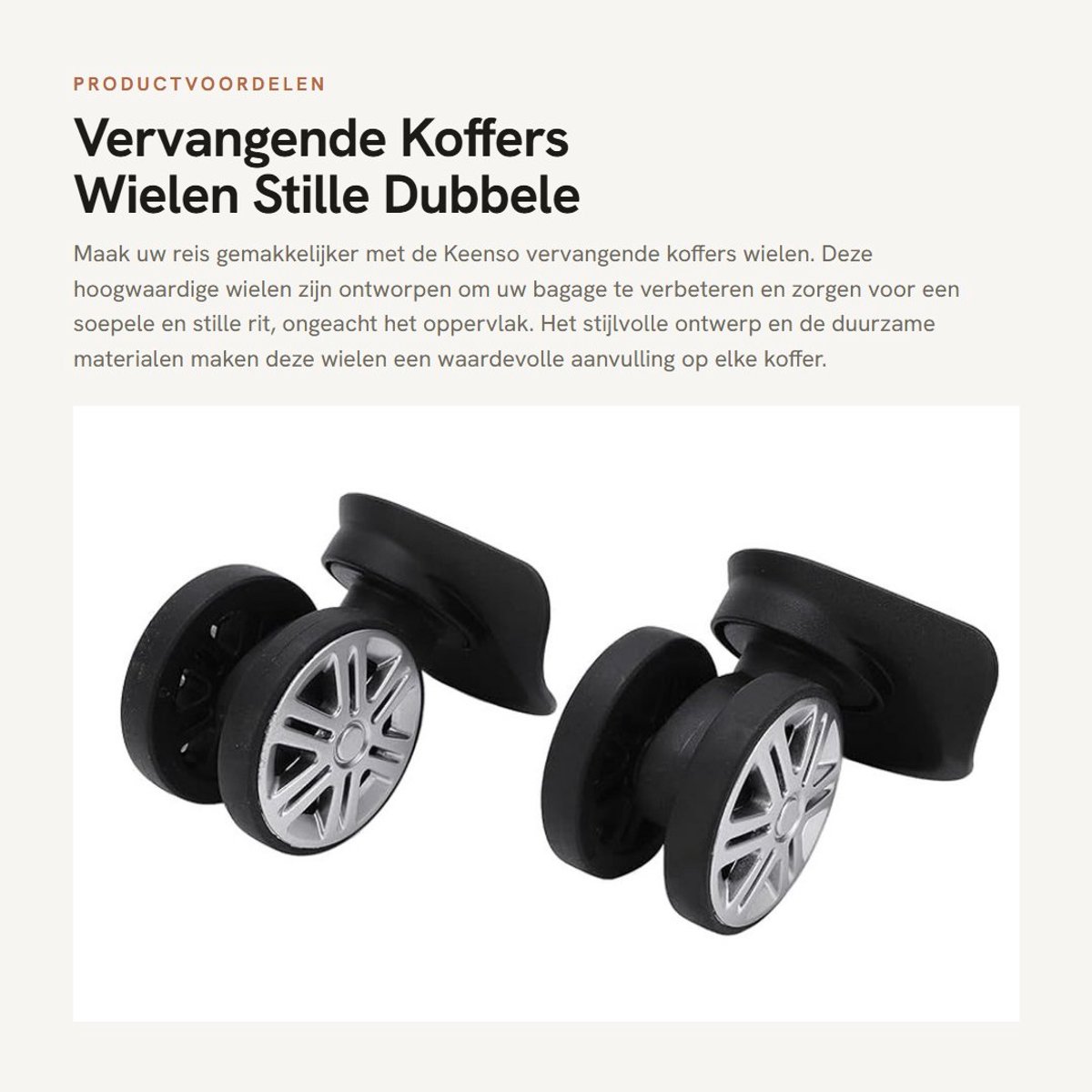 Dailygoods- Kofferwielen Vervangset - Stil - Duurzaam - Hoogwaardige Materialen - Eenvoudige Installatie - Meerdere Schroeven - Bagagewielen