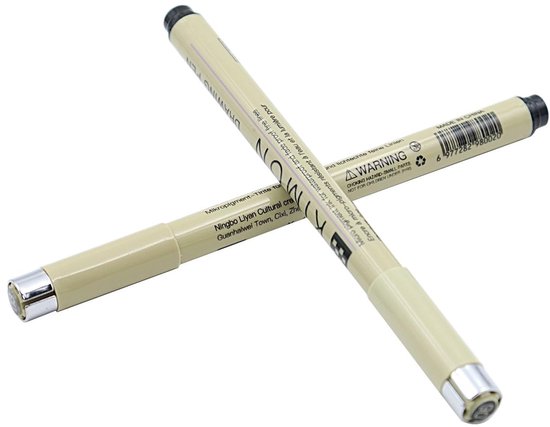 Dailygoods- Naaldpen Set 5 Stuks - Fijne Puntgroottes 01/03/05/08/BR - Archiefkwaliteit - Waterdicht - Ergonomische Grip - Voor Tekenen en Illustratie - Tekenpen — afbeelding 5