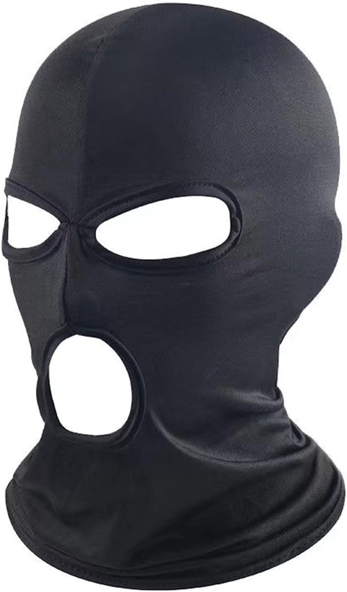 Bivakmuts masker - Drie gaten - Buitensporten - Comfortabel elastisch - One size - Zwart