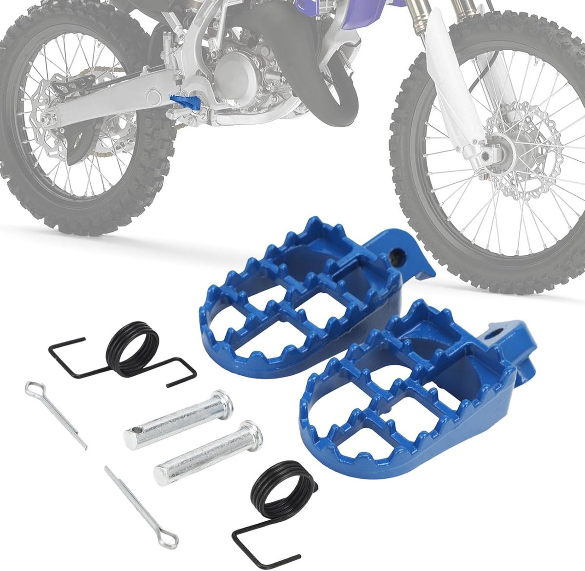 Motorfiets Voetsteunen - Cross Pedalen - Off-road Rijden - Verhoogde Wrijving - 400 g - Blauw