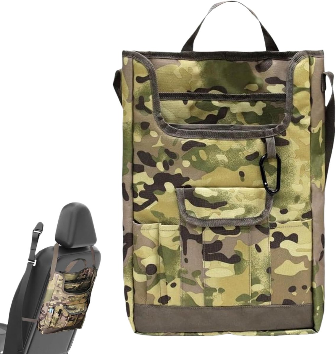 Achterbank Organizer - Autostoel Opbergtas - Auto Organisatie - Spatwaterdicht Ontwerp - 30B x 2H cm - Camouflage
