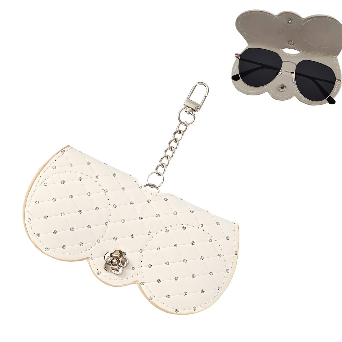 Dailygoods- Brillenkoker Draagbaar - Zachte Brillenkoker - Premium Leer - Zonnebril Etui - Bescherming tegen Krassen - 7,2 x 14,5 cm - Brillenetui