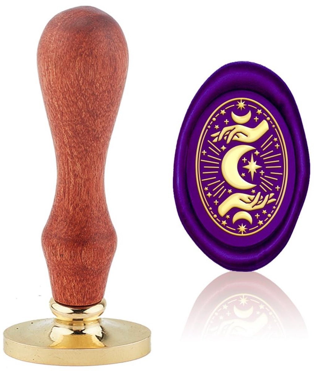 Dailygoods- Wasstempel Vintage - Messing Kop - Houten Handvat - Verwisselbare Afdichting - DIY Decoratie - Perfecte Wasafdichting - Zegelstempel