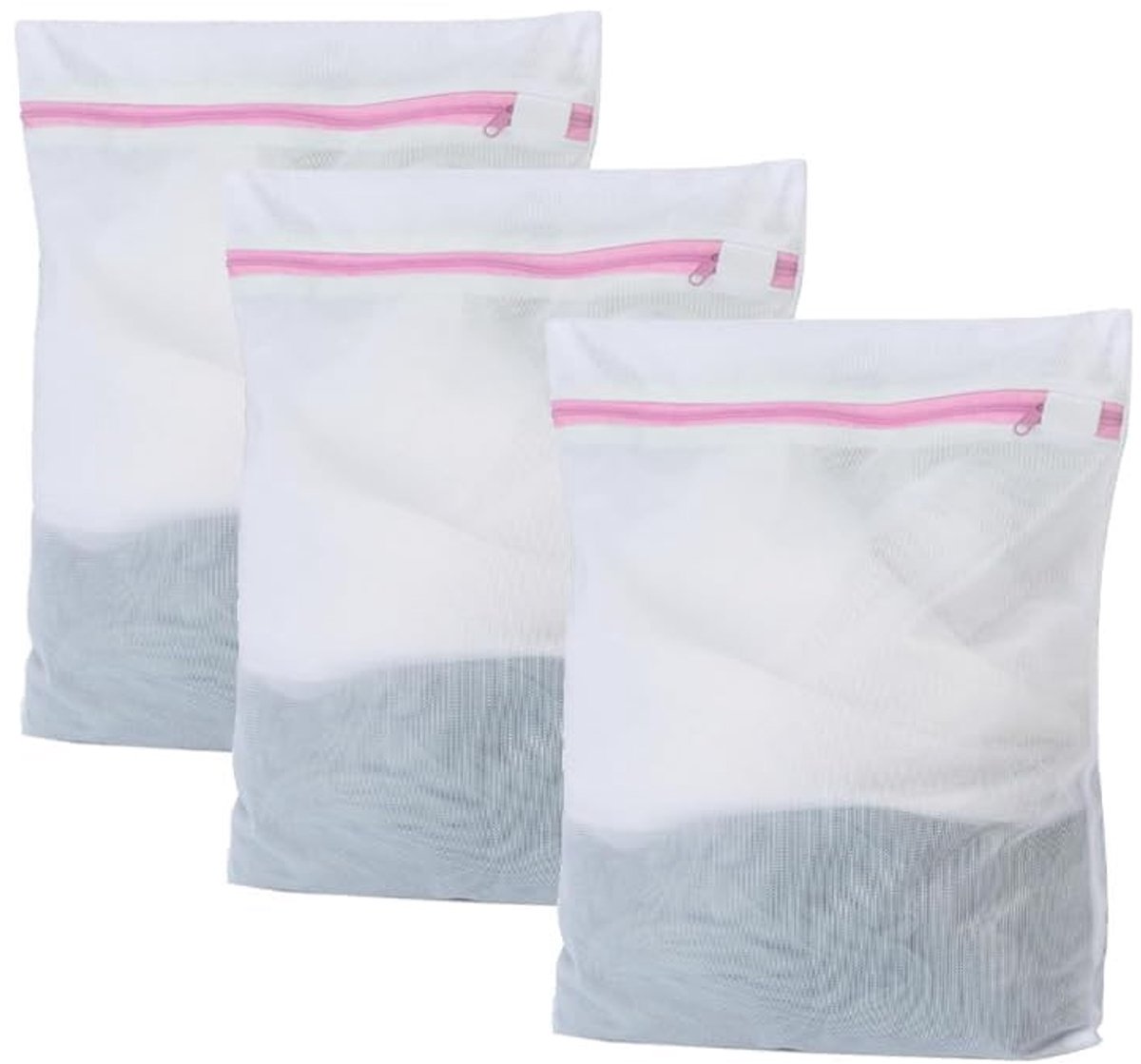 Dailygoods- Waszak Driedelige Set - Waszakken met Rits - Mini Waszak 25 x 30 cm - Ondergoed/Sokken/Baby Kleding - Fijnmazig Net - Wasnet