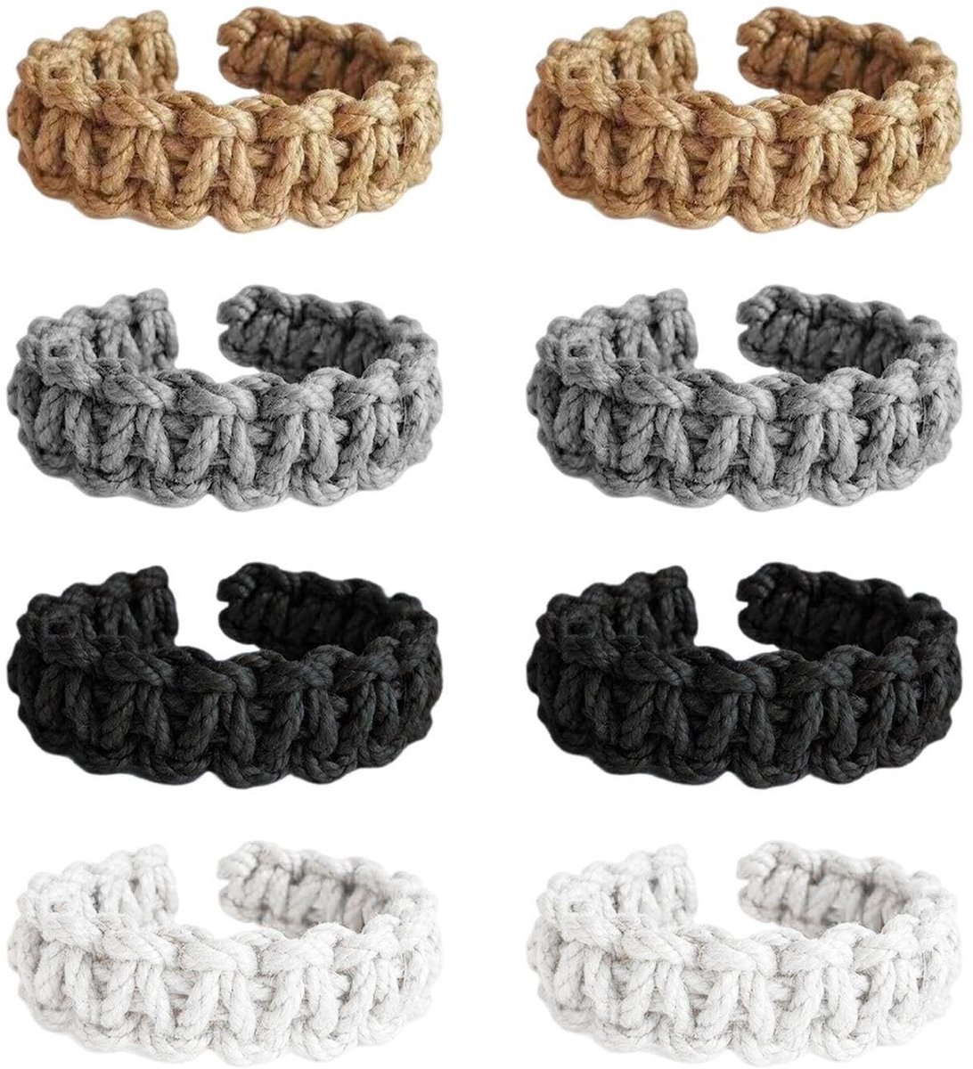 Dailygoods - 8 Stks Gevlochten Touw Vetersluiting, Boheemse Stijl Venster Hanger, Modieuze Hennep Touw Gordijn Bindend Touw, Woonaccessoires, Geschikt Voor Thuis En Op Kantoor.