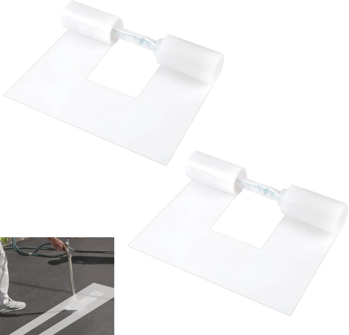 Dailygoods- Parkeerplaatssjablonen 30 x 290 cm - Herbruikbare Weglijnmarkeringen - Transparant Materiaal - Geschikt voor Verkeersborden - Ideaal voor Schoolzones - Schokbestendig Ontwerp - Markeringstemplates