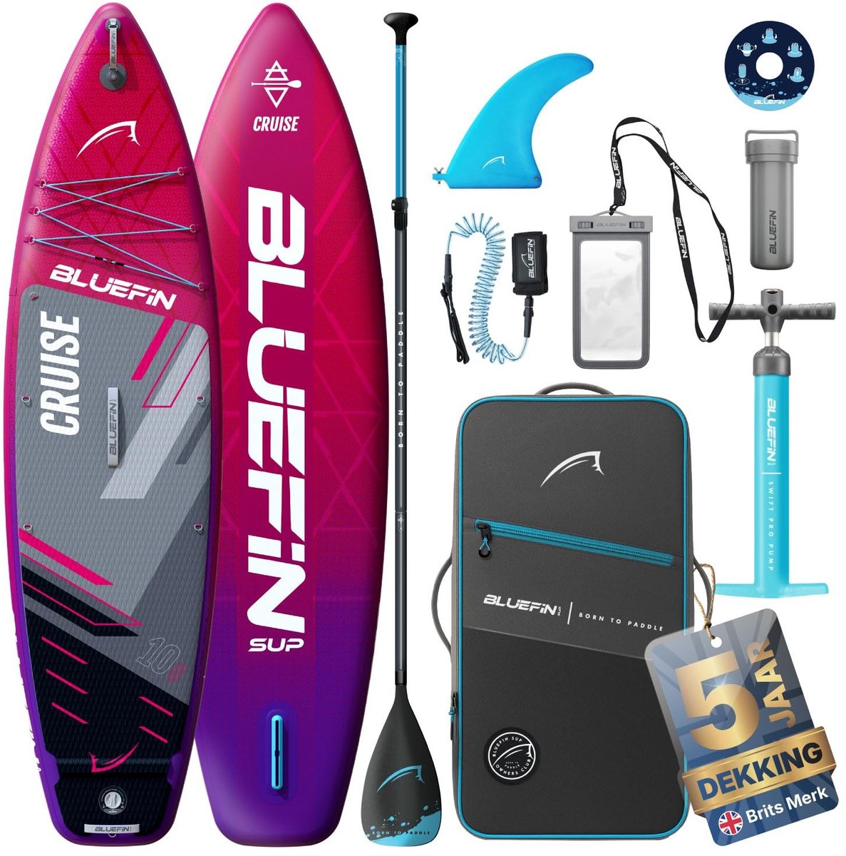 Dailygoods- Paddleboard 10'8 opblaasbaar - Premium SUP-pakket - Antislip dekpad - Lichtgewicht - 6' dik - Perfect stand-up board voor volwassenen