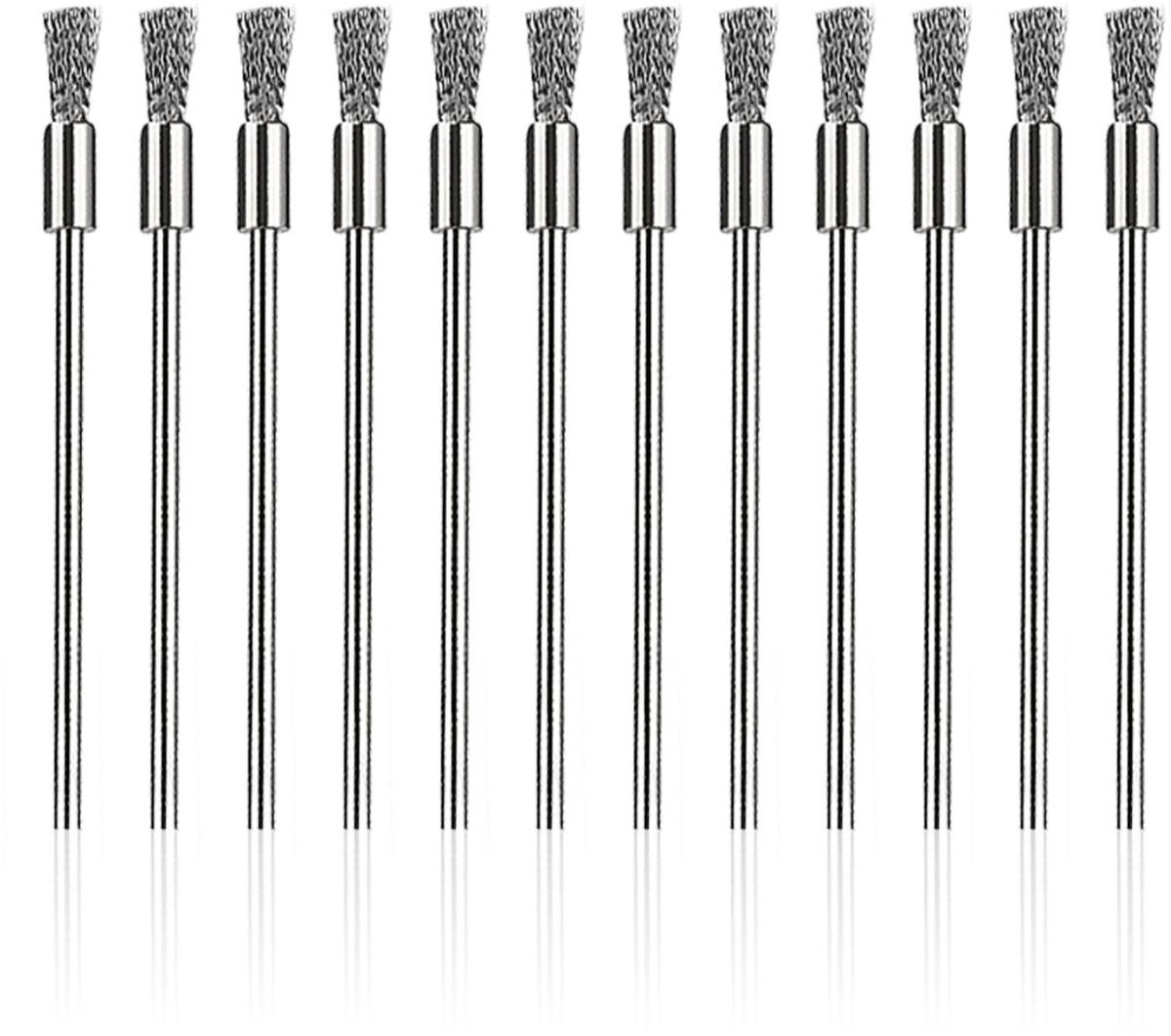 Dailygoods- Staalborstel 12 Stuks - Pen-Vormige Polijstborstel - Verfverwijderingsset - Duurzaam - Geschikt Voor Hardware-DIY - 3*6*100 Mm - Borstelset
