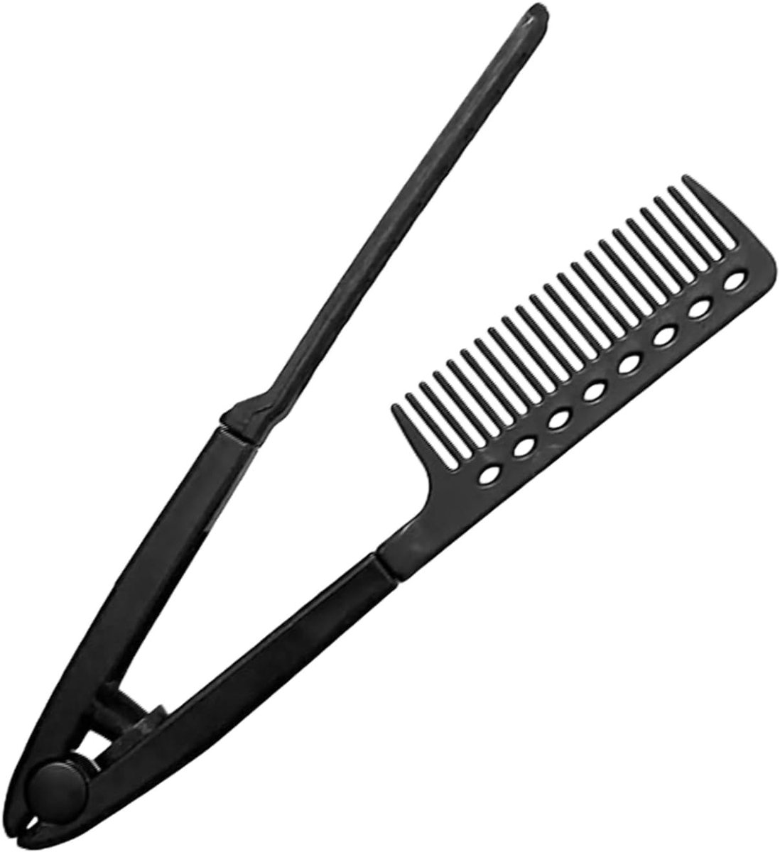 Haargladkam V-vorm - Steelkam Anti-klit - Haar Stijlen - Voor Nat en Droog - 24.5 cm - Zwart