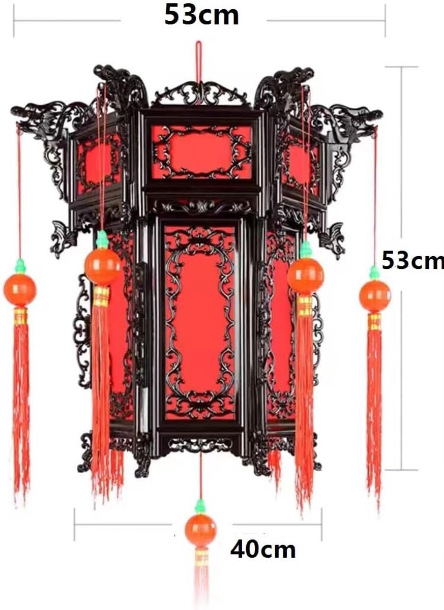 Chinese Lantaarn - Oosterse Lamp - Feestelijke Decoratie - Duurzaam Plastic - 53 cm - Rood