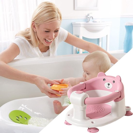 Kinderbadzitje - Peuter Douchezitje - Veilig Baden - Ergonomisch Ontwerp - 41x32x24 cm - Roze — afbeelding 3