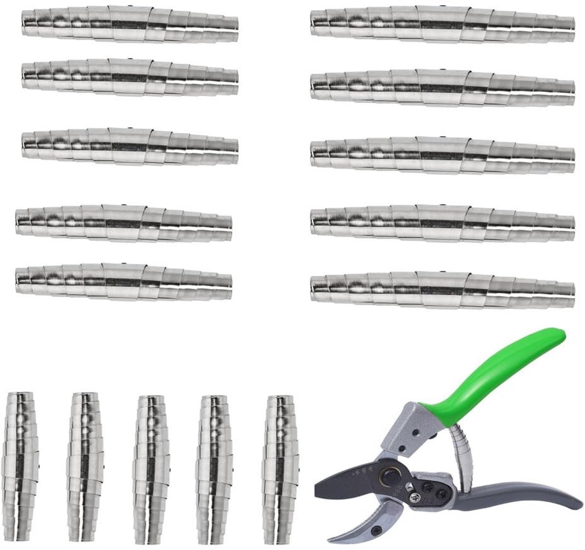 Dailygoods- Vervangveer 15 Stuks - Vervangonderdeel Snoeischaar - Roestvrij Staal - Spiral Tuinschaar - Verbeterde Snijprestaties - Afmetingen 6cm/7cm/8cm
