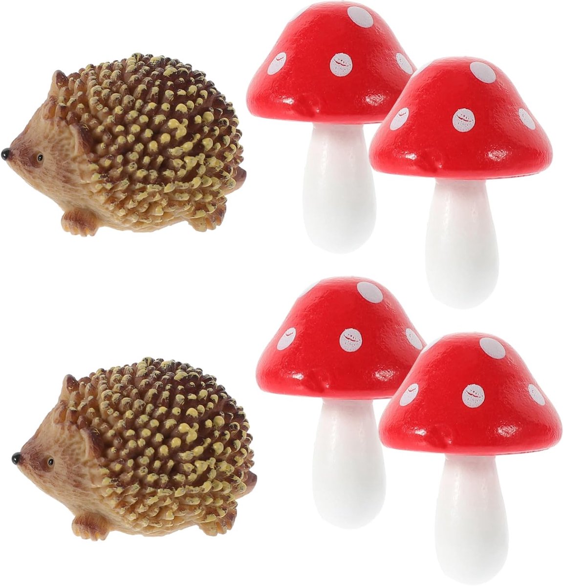Miniatuur Tuindecoraties - Heggen Paddestoelen Figuren - Landschapsontwerpen Decoratie - Set Van Hars - Diverse Kleuren - Miniatuur Set