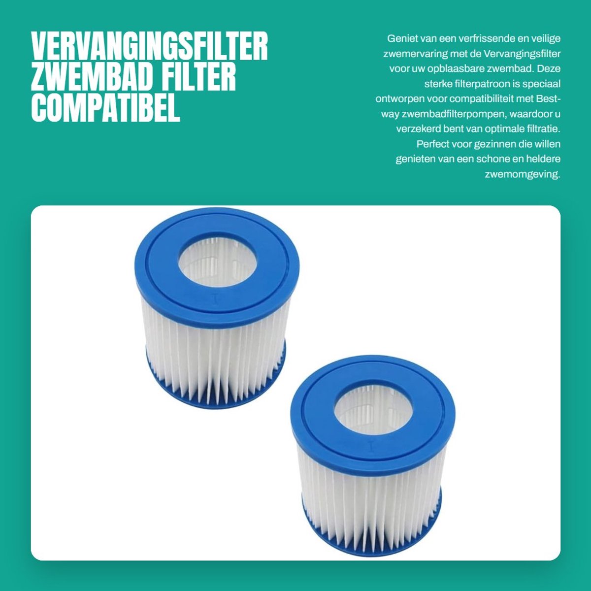 Dailygoods- Zwembadfilter Sterke Filtratie - Vervangingsfilter - Compatibel met Best-way 58093 - Filterpomp - 330 Gallon - Eenvoudig te Monteren - Filterpatroon
