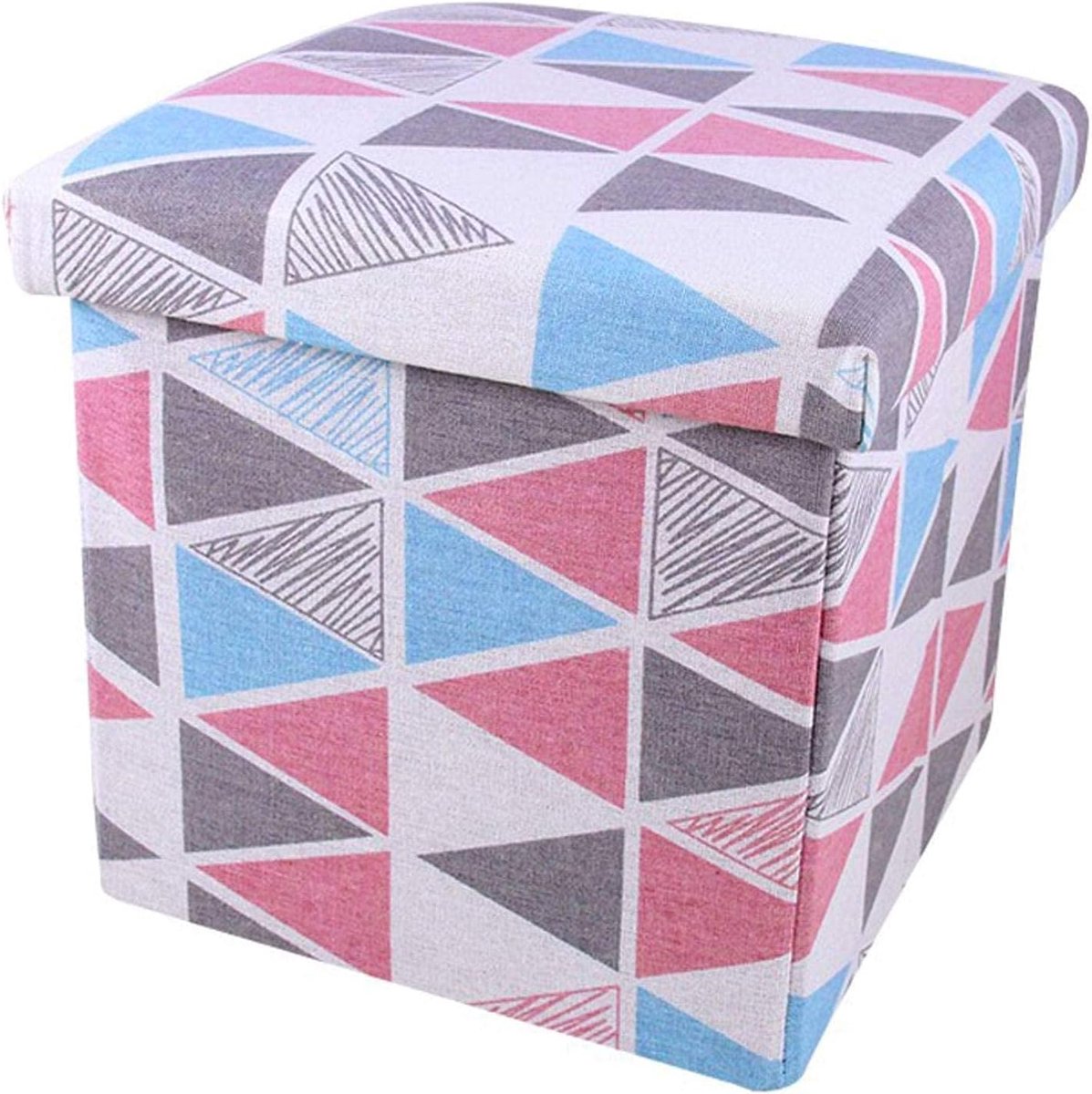 Opvouwbare Ottomaan - Voetenbankje Opbergbox - Extra Zitplaats - Verborgen Opbergruimte - 38x38x38 cm - Zwart