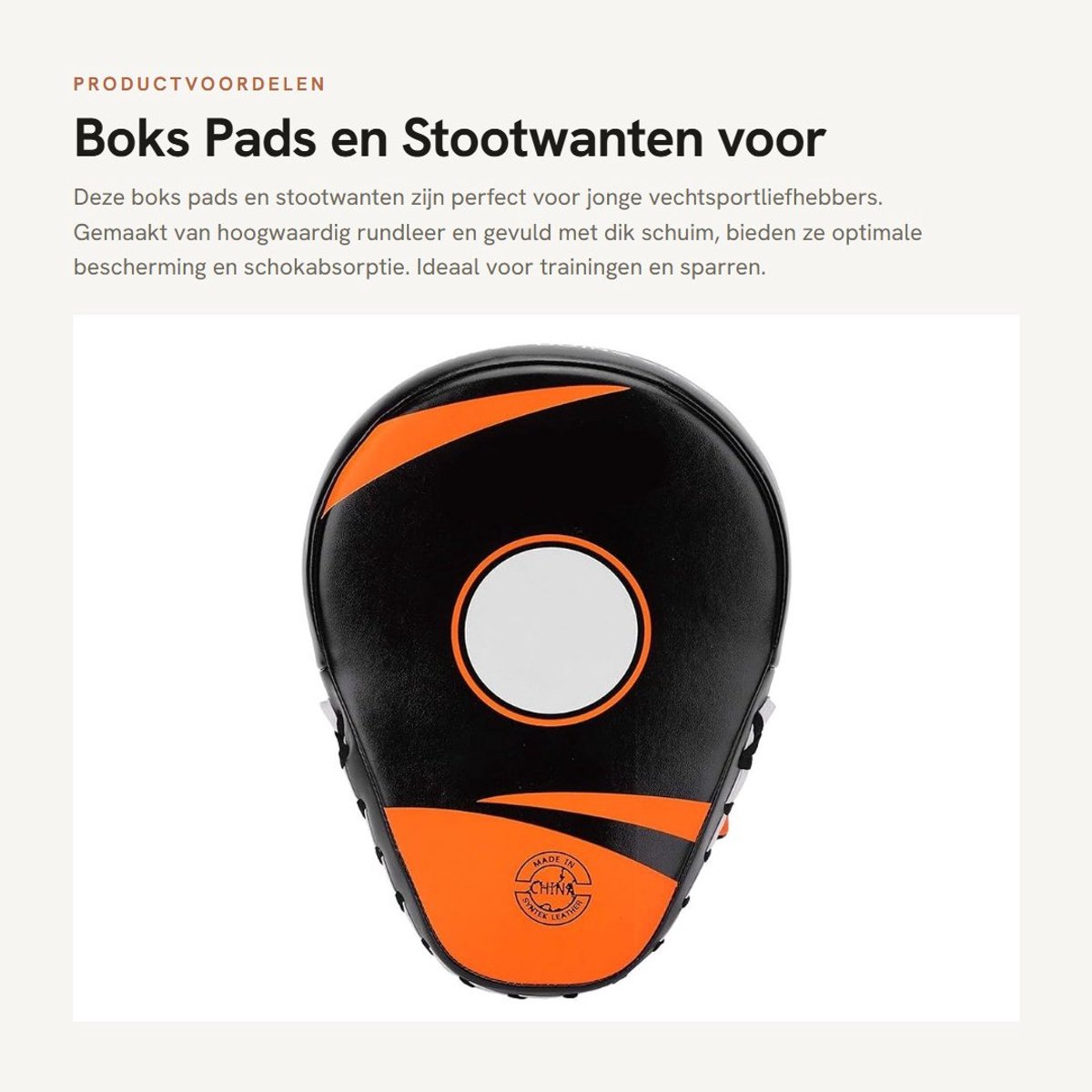 Dailygoods- Boks Pads Lichtgewicht - Stootwanten - Stootkussen - Vechtsport - Rundleer - Schokdempend Schuim - Stootkussens